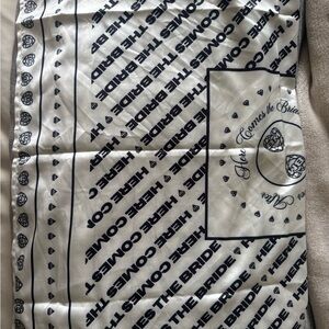 White and Black 'Here Comes the Bride' Scarf